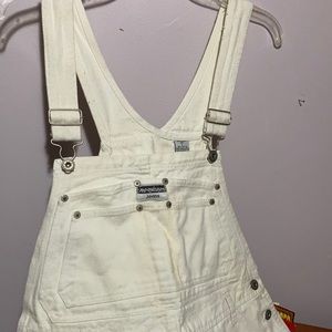 VINTAGE White Overall Shorts.